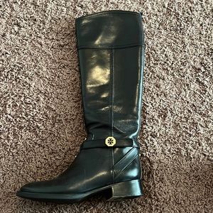 Black Tory Burch knee high riding boots